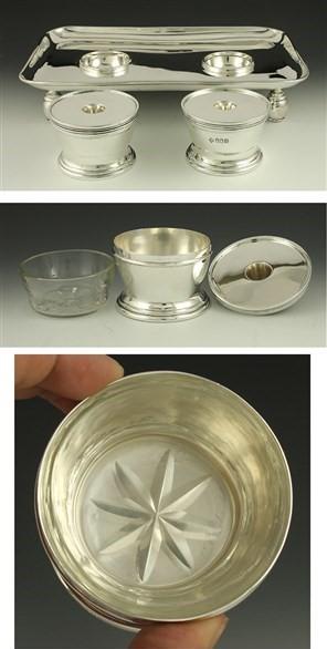 Fine Quality 1923 English Britannia Silver Inkwell