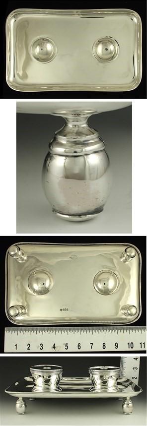 Fine Quality 1923 English Britannia Silver Inkwell