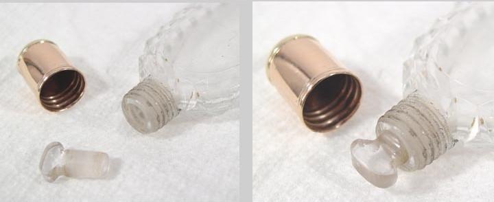 Antique English 1790 Gold & Cut Crystal Perfume Bottle