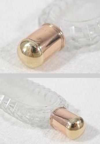 Antique English 1790 Gold & Cut Crystal Perfume Bottle