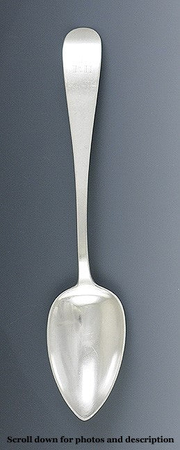 Antique c1820 American Coin Silver Serving Spoon 9 1/4"