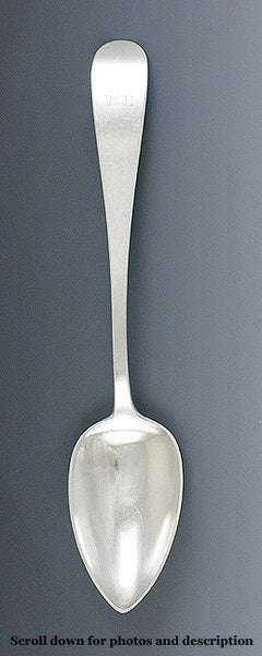 Antique c1820 American Coin Silver Serving Spoon 9 1/4"