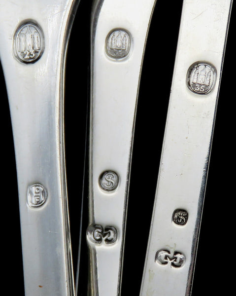 Great Silver Set 3 Danish Lobster Picks Carl M. Cohr c 1930 Fleur De Lis