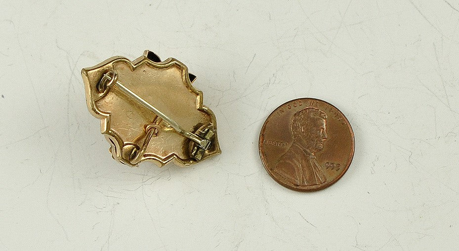 Antique Victorian 10k Gold and Gold Filled Enamel Cameo Pin/Brooch