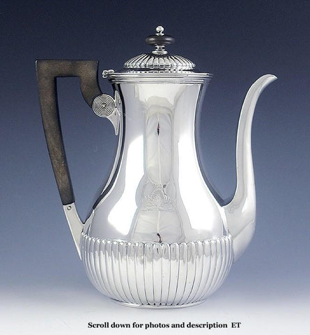 Antique c1880 Bigelow Kennard American Sterling Silver Coffeepot Teapot 8 3/4"