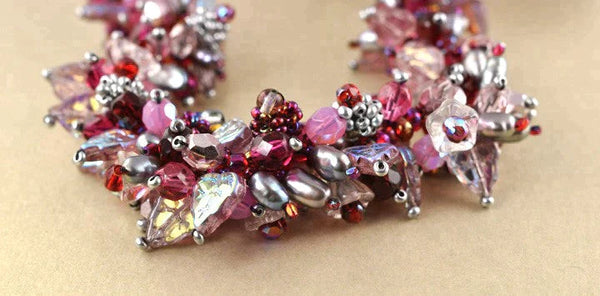 Shimmering High-Quality Pink Bead and Gray Pearl Necklace