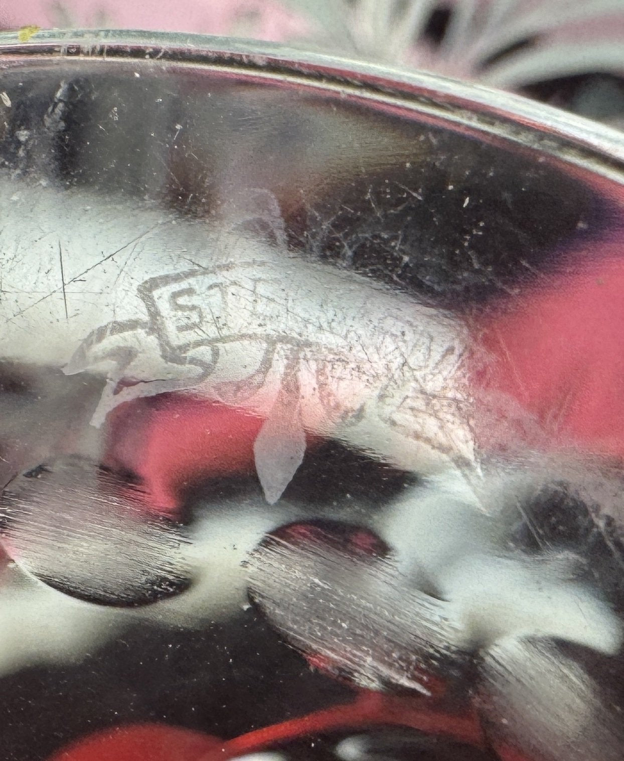 Rare Pair c1915 Carder Steuben Red Cut Clear Low Tazzas Compotes Pedestal Bowls
