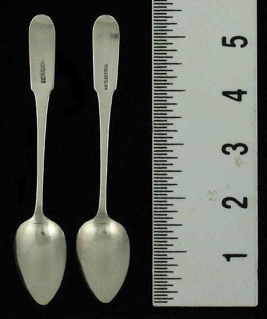 2 American Coin Silver Fiddle Teaspoons John Allen Shaw