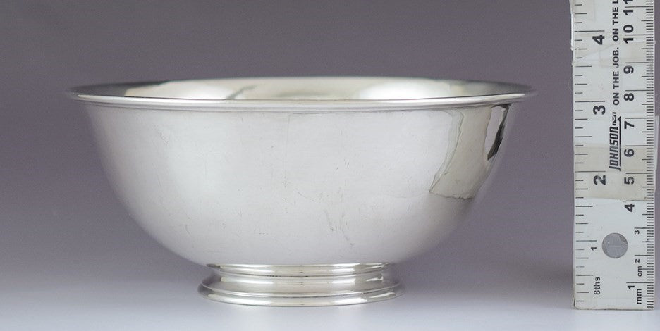 Antique Arthur Stone Arts & Crafts Sterling Silver Hand Hammered Bowl 7 1/4"