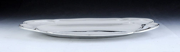 Antique 1743 French Silver Threaded Serving Tray/Platter 8.25" X 11 1/2"