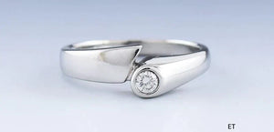 Sleek Modern Platinum & Diamond Bypass Ring