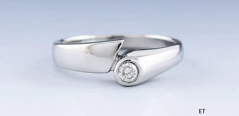 Sleek Modern Platinum & Diamond Bypass Ring