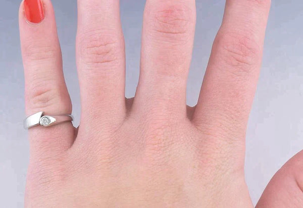 Sleek Modern Platinum & Diamond Bypass Ring