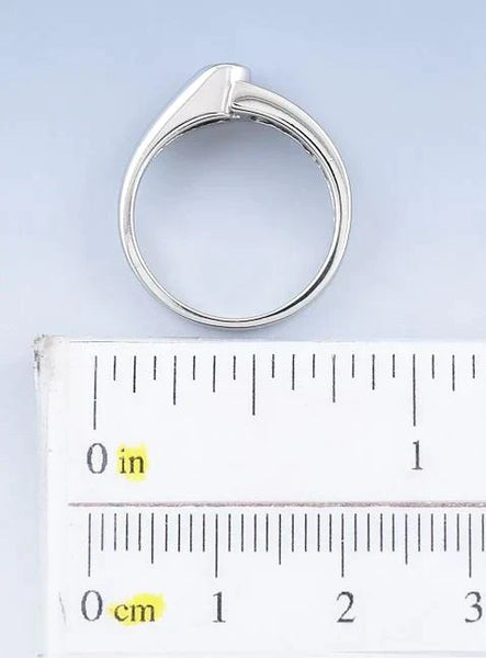 Sleek Modern Platinum & Diamond Bypass Ring