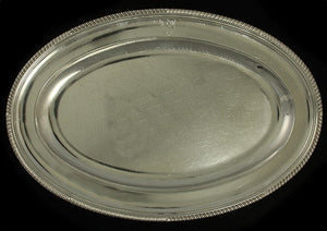 Antique 1788 English Georgian Sterling Silver Serving Platter Tray 10" X 15"