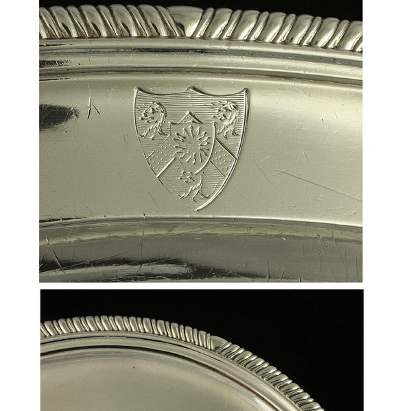 Antique 1788 English Georgian Sterling Silver Serving Platter Tray 10" X 15"