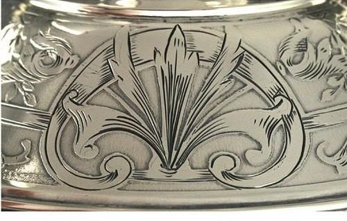 Fabulous Antique Mt Vernon Sterling Silver Acid Etched Heavy Compote