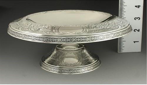 Fabulous Antique Mt Vernon Sterling Silver Acid Etched Heavy Compote