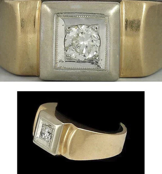 Stunning Solid 14K Yellow Gold & VS Brilliant Diamond Ring Size 10