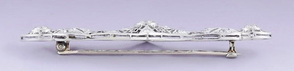 Attractive VTG Platinum & ~2.25ct Diamond Filigree Pin / Brooch