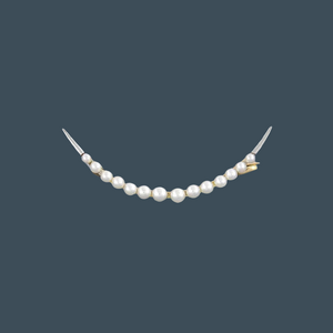 Lovely 14k Gold Natural Pearl Crescent Moon Pin/Brooch