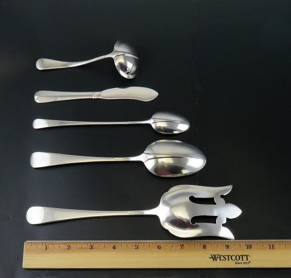 65pc Dominick Haff Sterling Silver Rattail Antique Flatware Set Queen Anne Style