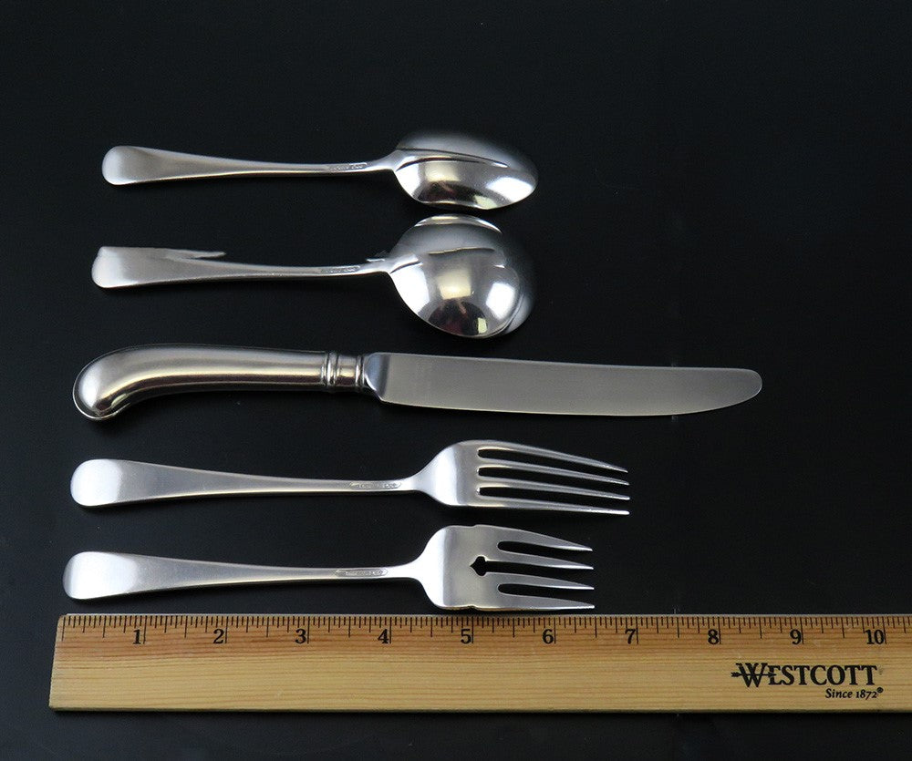 65pc Dominick Haff Sterling Silver Rattail Antique Flatware Set Queen Anne Style