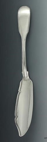 Antique 1840s English Sterling Silver Fiddle Thread Master Butter Cheese Knife