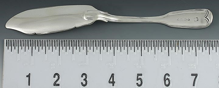 Antique 1840s English Sterling Silver Fiddle Thread Master Butter Cheese Knife