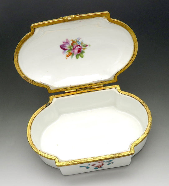 c1920s French Samson Porcelain Floral Hand Painted Trinket Dresser Jewelry Box