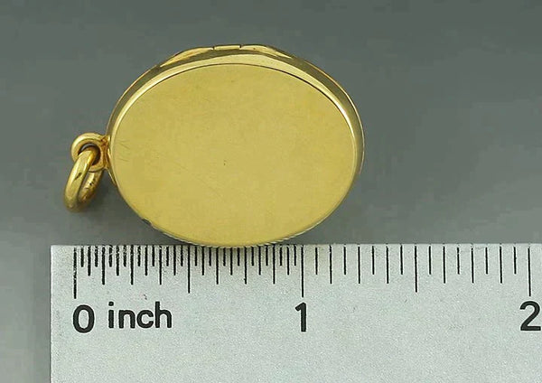 American Victorian 14k Gold Agate & Pearl Locket C1870s