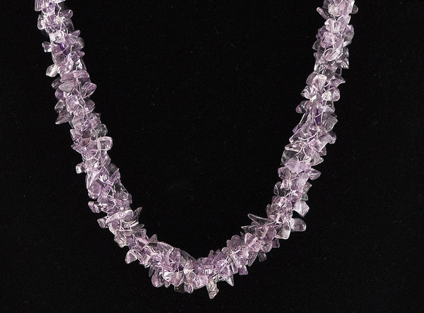 2 Genuine Amethyst and Rose Quartz Beaded Necklaces Neat Beading Style