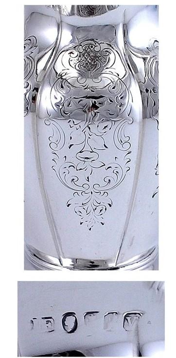 3pc 1841 Irish Sterling Silver Melon Form Engraved Tea Set