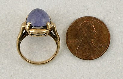 10K Yellow Gold and Synthetic Star Sapphire Ring Size 4 1/4