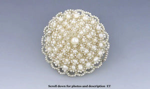 Elegant Victorian c1850-1880 14k Gold Tiered Pearl Bridal Wedding Pin/Brooch