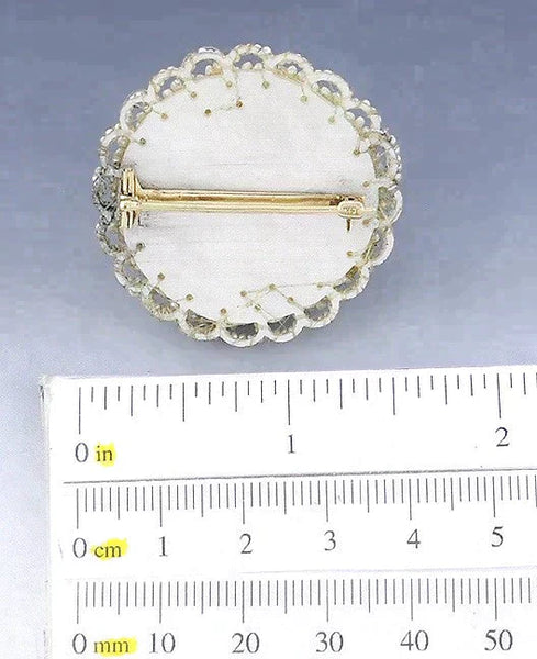 Elegant Victorian c1850-1880 14k Gold Tiered Pearl Bridal Wedding Pin/Brooch