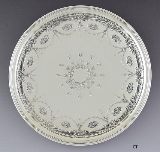 Antique 1907-1947 Tiffany & Co Sterling Silver Low Footed Tray 10.75"