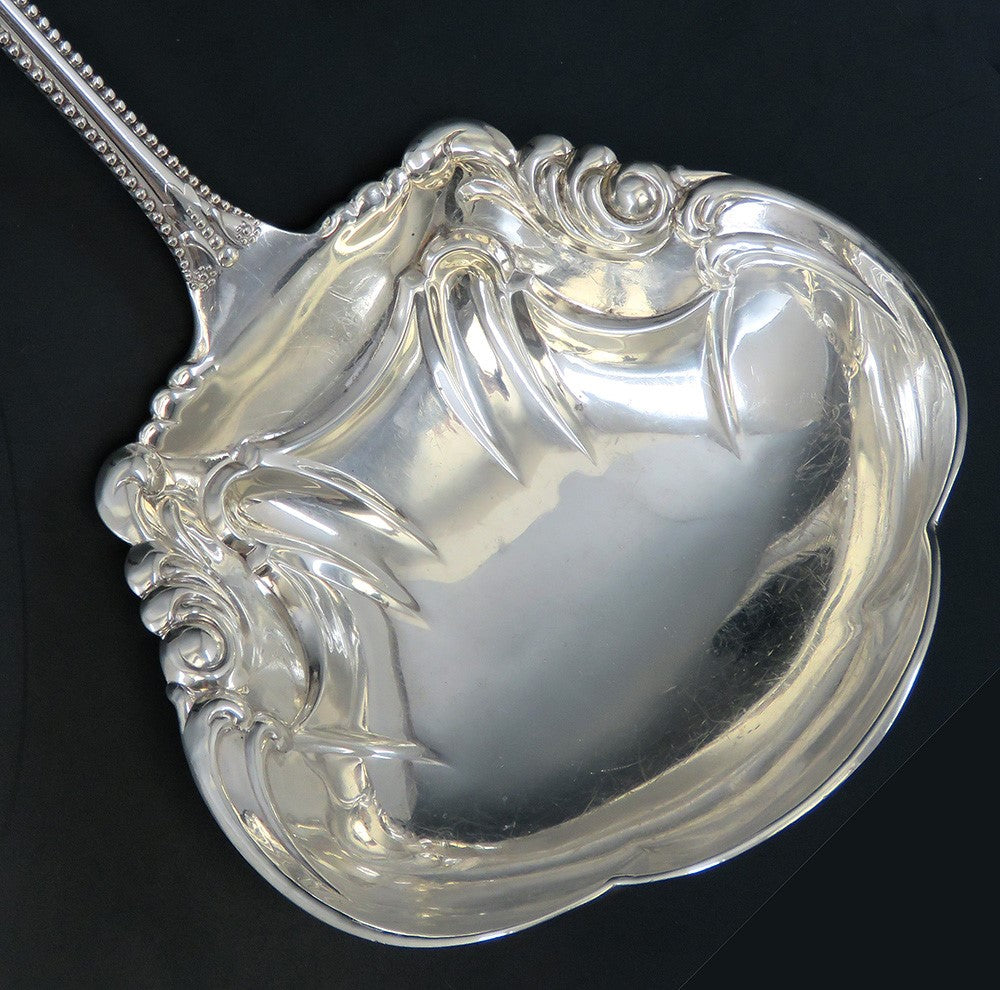 Antique 19th Century Sterling Silver Towle Canterbury Soup Punch Ladle 13 1/4"