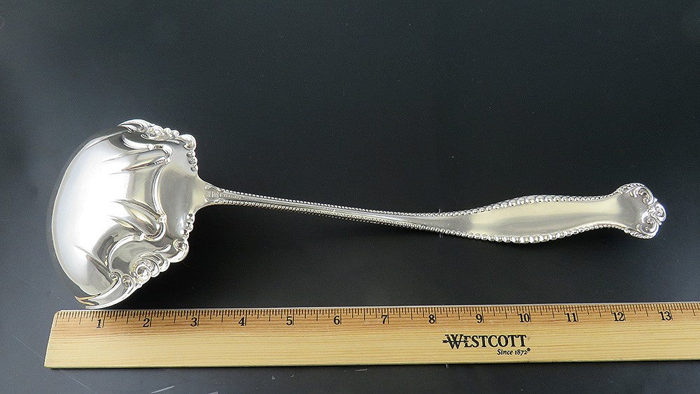 Antique 19th Century Sterling Silver Towle Canterbury Soup Punch Ladle 13 1/4"