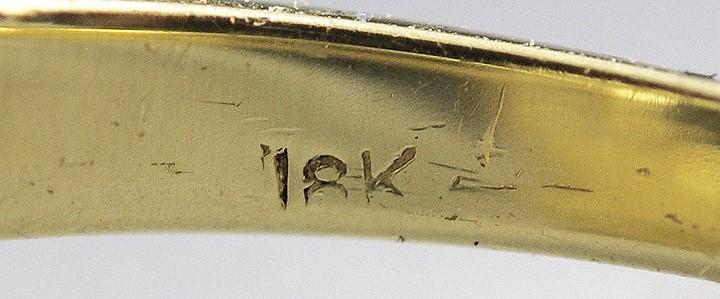 Striking 18K Yellow Gold & Baguette Diamond Large Ring Setting