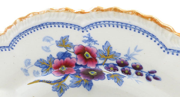 Fab set 8 c1840 English Staffordshire Ridgway Japan Flowers Wide Rim Soup Bowls