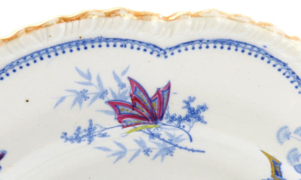 Fab set 8 c1840 English Staffordshire Ridgway Japan Flowers Wide Rim Soup Bowls