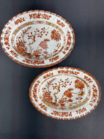 Pair of Copeland Spode India Tree Oval Serving Bowls