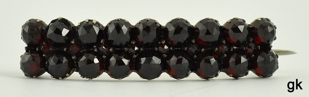 Antique Bohemian Genuine Garnet Pinchbeck Pin/Brooch