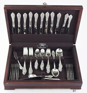 78pc Reed Barton Sterling True Dinner Flatware Set Florentine Lace/Trianon