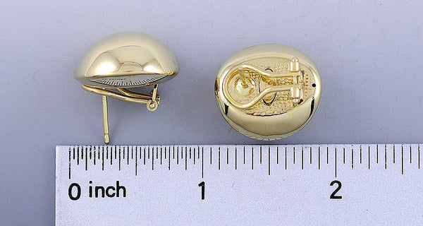 Classic Modern 18K Yellow Gold Small Dome Stud Earrings from Italy