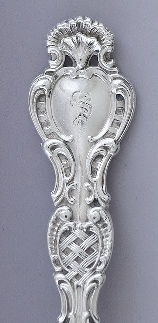 Great Pair Durgin Sterling Silver Regent Teaspoons Heavy Weight S Mono