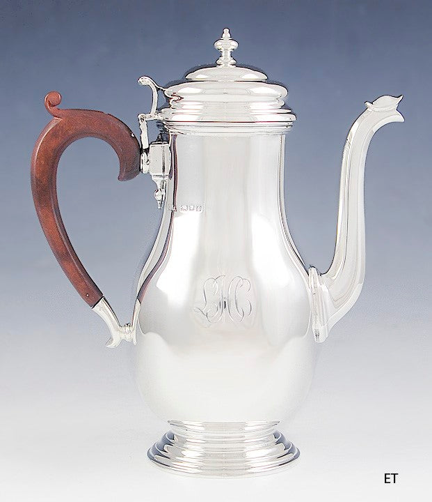 Antique 1924 Crichton English Sterling Silver Coffeepot Teapot 8"