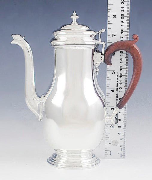 Antique 1924 Crichton English Sterling Silver Coffeepot Teapot 8"