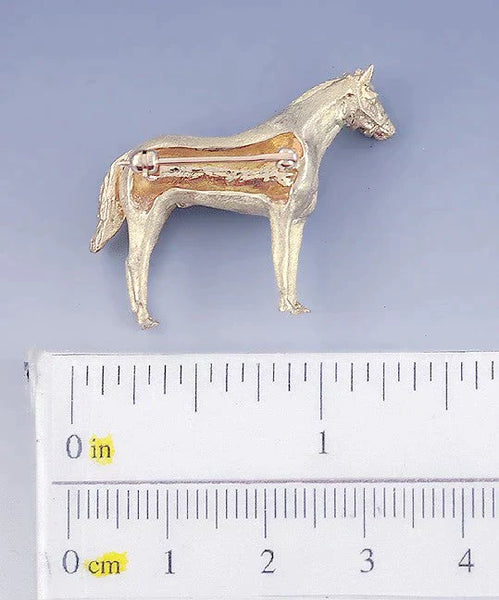 Charming 14k Yellow Gold Realistic Horse Pin/Brooch